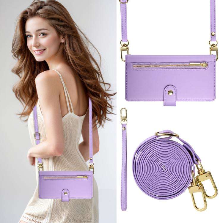 For Honor X8c 4G Nine Card-slot Zipper Wallet Bag Leather Phone Case(Purple)