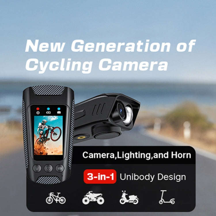 C3 Pro 2 inch IPS Color Screen IPX5 Waterproof Video Recording Lighting Cycling Camera(Black)