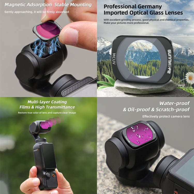 For DJI Osmo Pocket 3 Sunnylife Camera Lens Magnetic Metal Filter, No Impact On Gimbal Reset, Fil...