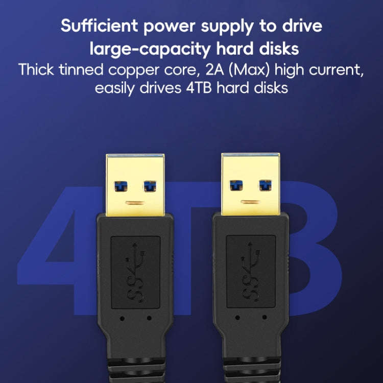 USB 3.0 Male To USB 3.0 Male Double End USB Cable, Length:1m(Black)