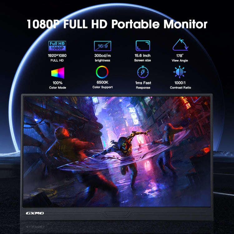 GXMO G156FC 15.6 inch 1920x1080P IPS Screen Portable Monitor(Black)