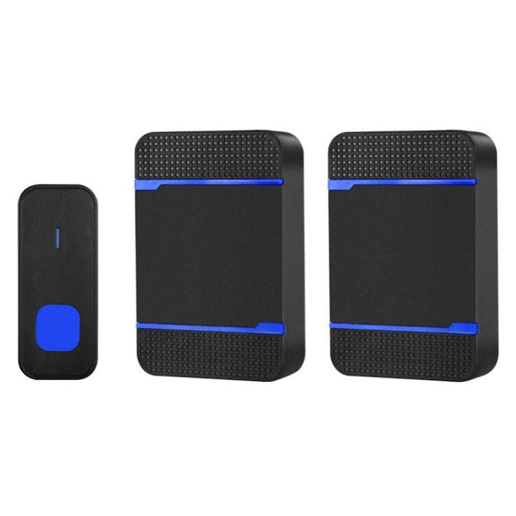 N15K-1T2-B 110dB IP55 Waterproof Wireless Doorbell, Receiver x 2 and Transmitter x 1, US Plug(Black)