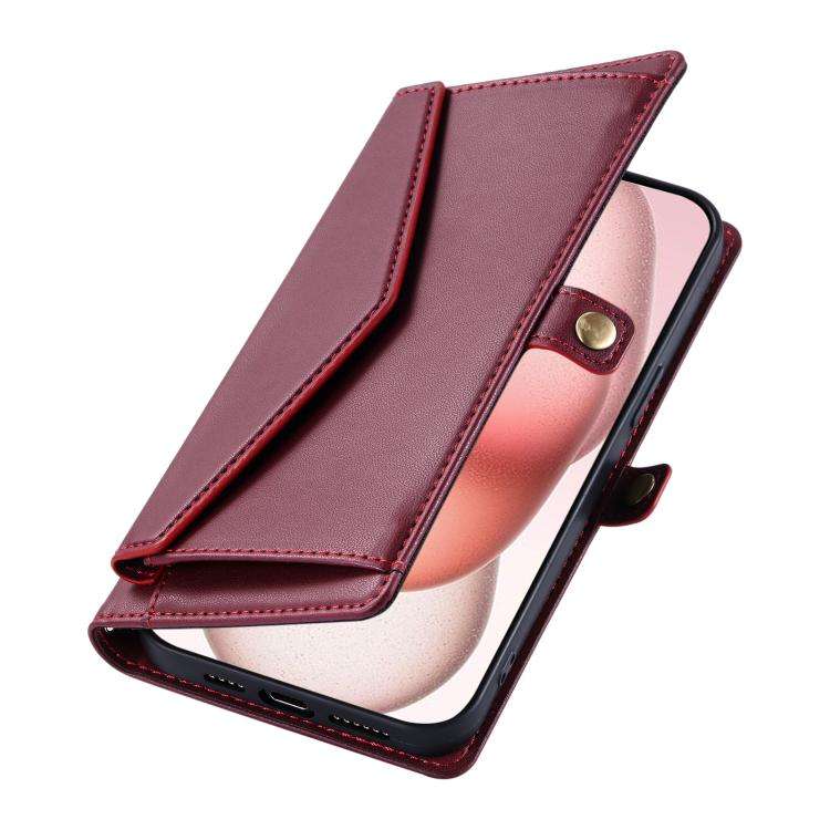 For Motorola Edge 60 Pro Wallet Multi-card Slot Leather Phone Case with Lanyard(Wine Red)