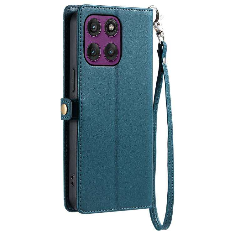 For Motorola Edge 60 Pro Wallet Multi-card Slot Leather Phone Case with Lanyard(Green)