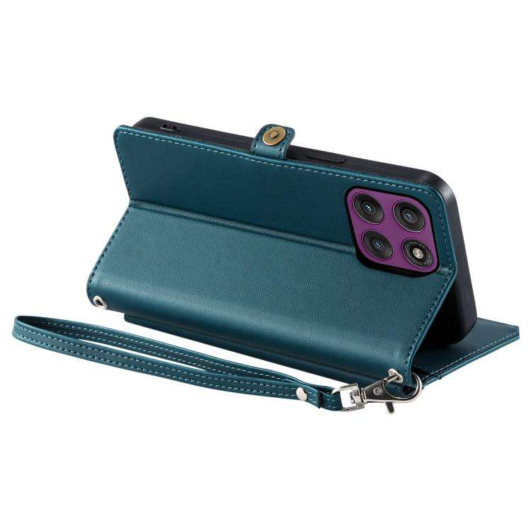For Motorola Edge 60 Pro Wallet Multi-card Slot Leather Phone Case with Lanyard(Green)