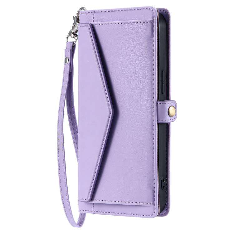 For Motorola Edge 60 Pro Wallet Multi-card Slot Leather Phone Case with Lanyard(Purple)