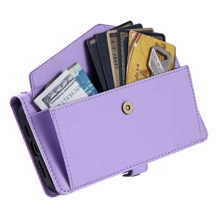For Motorola Edge 60 Pro Wallet Multi-card Slot Leather Phone Case with Lanyard(Purple)