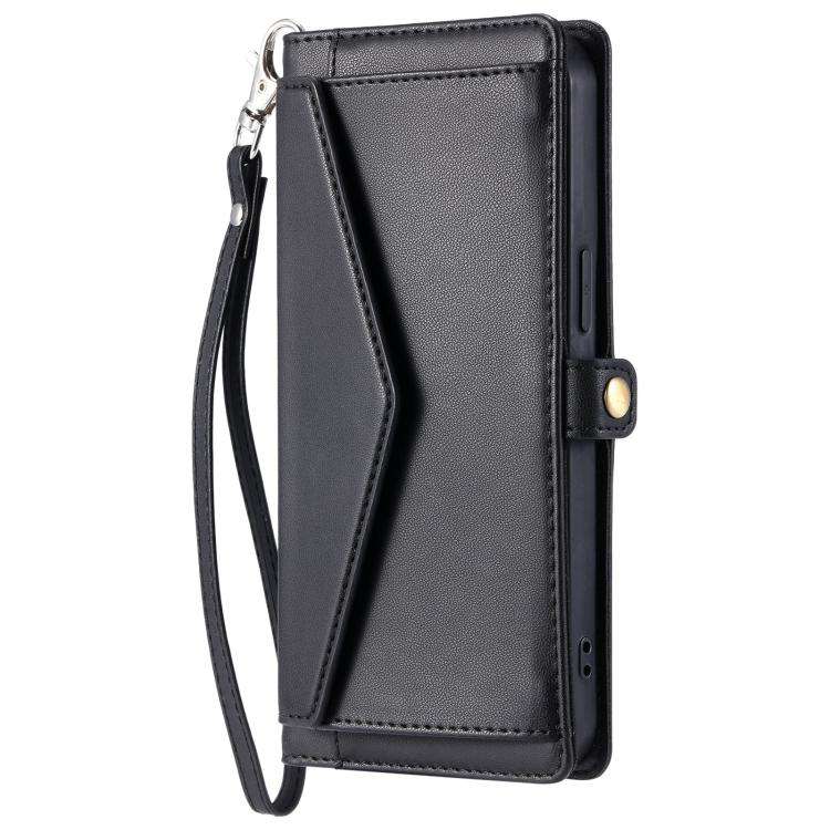 For Motorola Edge 60 Pro Wallet Multi-card Slot Leather Phone Case with Lanyard(Black)