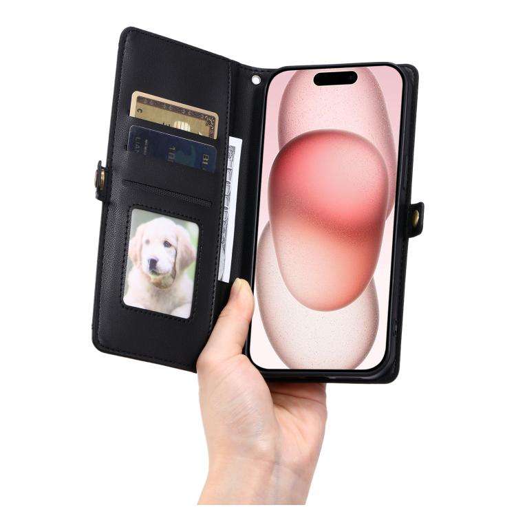 For Motorola Edge 60 Pro Wallet Multi-card Slot Leather Phone Case with Lanyard(Black)