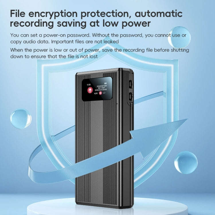 ZD42B Magnetic Sound Control Smart Noise Reduction Voice Recorder, Memory:16GB(Black)
