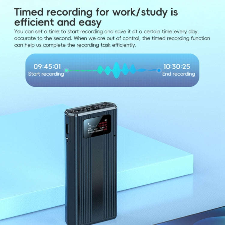 ZD42B Magnetic Sound Control Smart Noise Reduction Voice Recorder, Memory:32GB(Black)