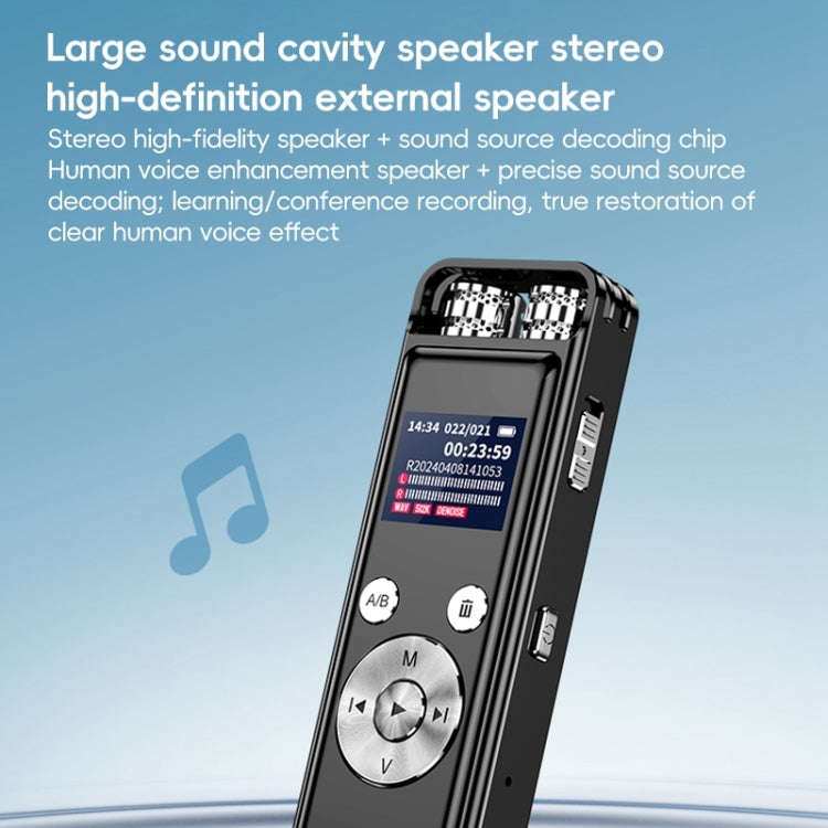 ZD43B Omnidirectional Dual Mic Smart Noise Reduction Voice Recorder, Memory:32GB(Black)