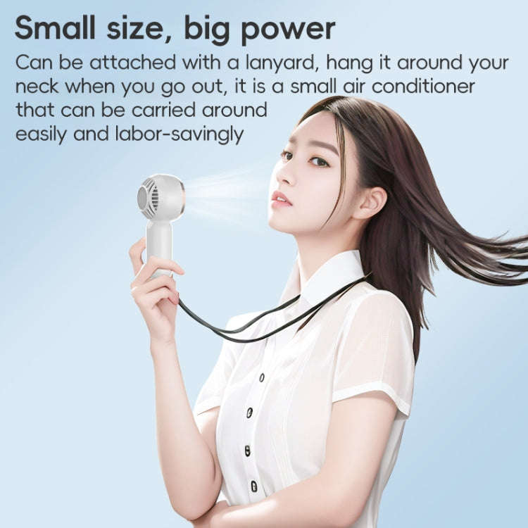 Mini Turbine Handheld Cute Rabbit Electric Fan(White)
