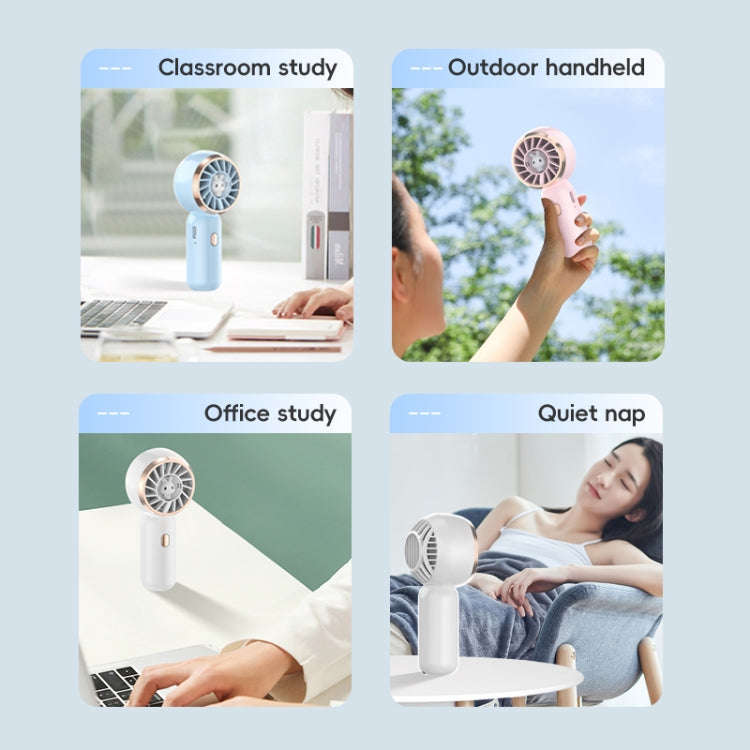 Mini Turbine Handheld Cute Rabbit Electric Fan(White)