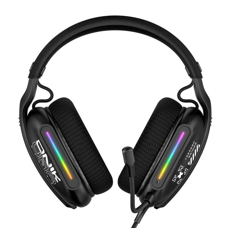 ONIKUMA X12 USB /  3.5mm Wired RGB Light Gaming Headset with Mic, Cable length: 2.2m(Black)
