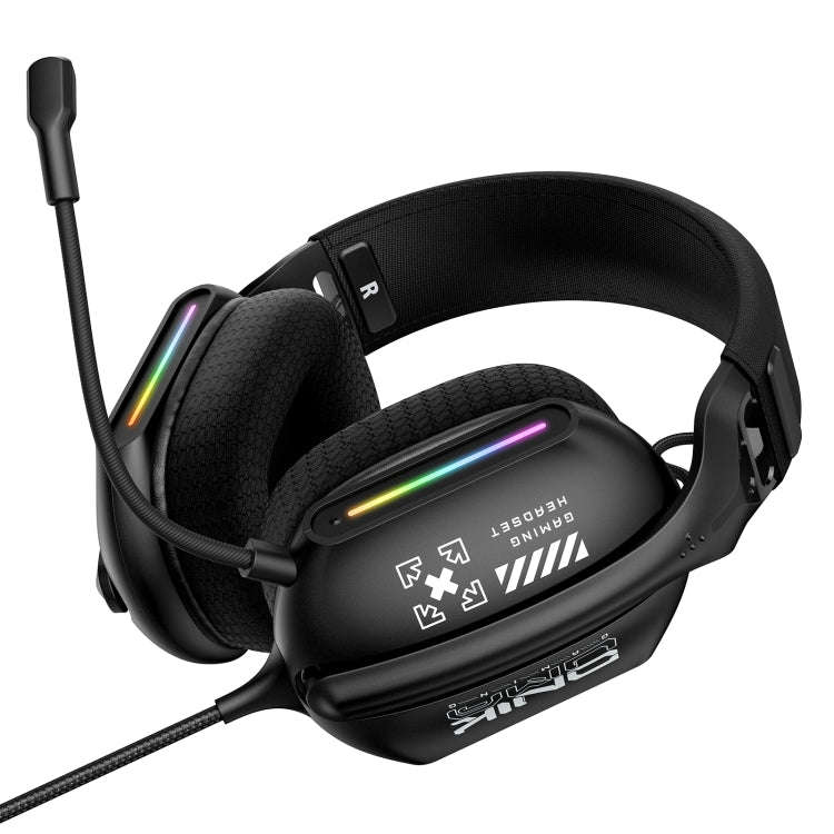 ONIKUMA X12 USB /  3.5mm Wired RGB Light Gaming Headset with Mic, Cable length: 2.2m(Black)