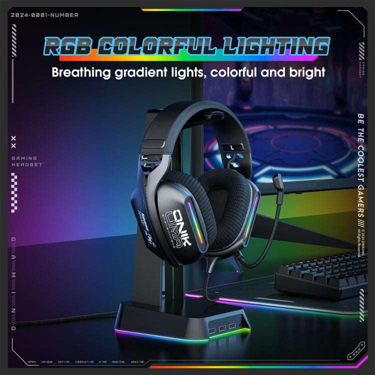 ONIKUMA X12 USB /  3.5mm Wired RGB Light Gaming Headset with Mic, Cable length: 2.2m(Black)