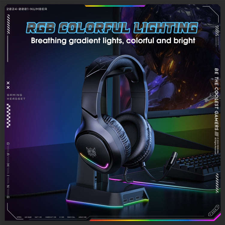 ONIKUMA X31 USB / 3.5mm Wired RGB Light Gaming Headset with Mic, Cable length: 2.2m(Black)