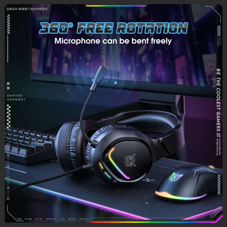 ONIKUMA X31 USB / 3.5mm Wired RGB Light Gaming Headset with Mic, Cable length: 2.2m(Black)