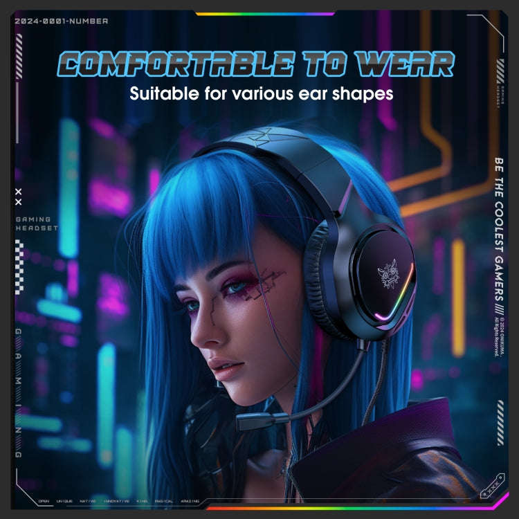 ONIKUMA X31 USB / 3.5mm Wired RGB Light Gaming Headset with Mic, Cable length: 2.2m(Black)
