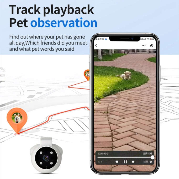 A9 Pet Recorder Tracking Playback IPX6 Waterproof(White)