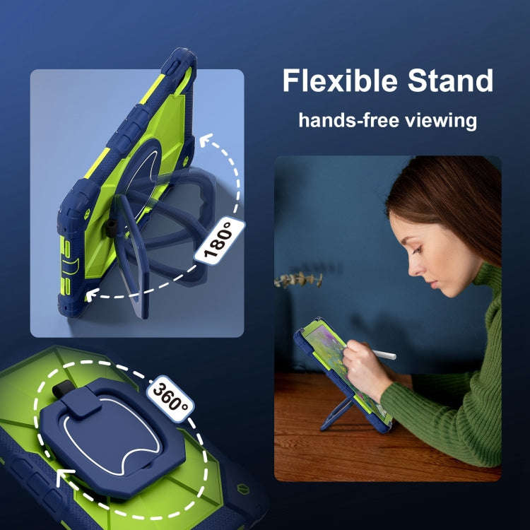 For Huawei Matepad SE 11 2024 Contrast Color Robot Silicone Hybrid PC Tablet Case(Navy Yellow Green)