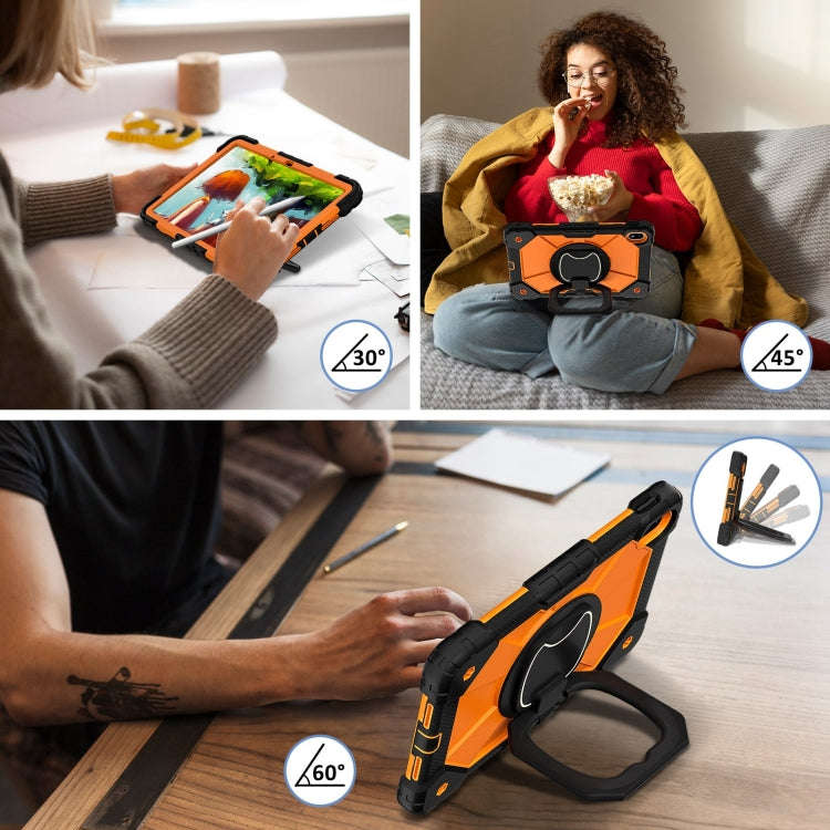 For Huawei Matepad SE 11 2024 Contrast Color Robot Silicone Hybrid PC Tablet Case(Black Orange)