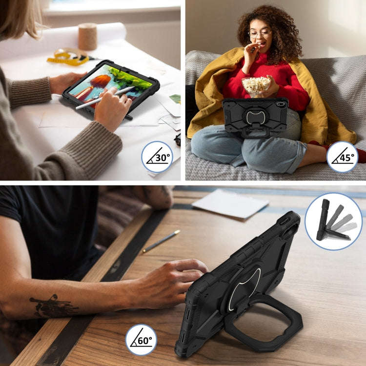 For Huawei Matepad SE 11 2024 Contrast Color Robot Silicone Hybrid PC Tablet Case(Black)