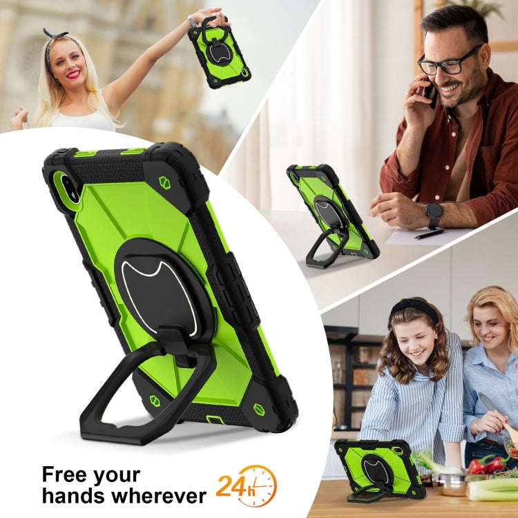 For Huawei Matepad SE 11 2024 Contrast Color Robot Silicone Hybrid PC Tablet Case(Black Yellow Gr...