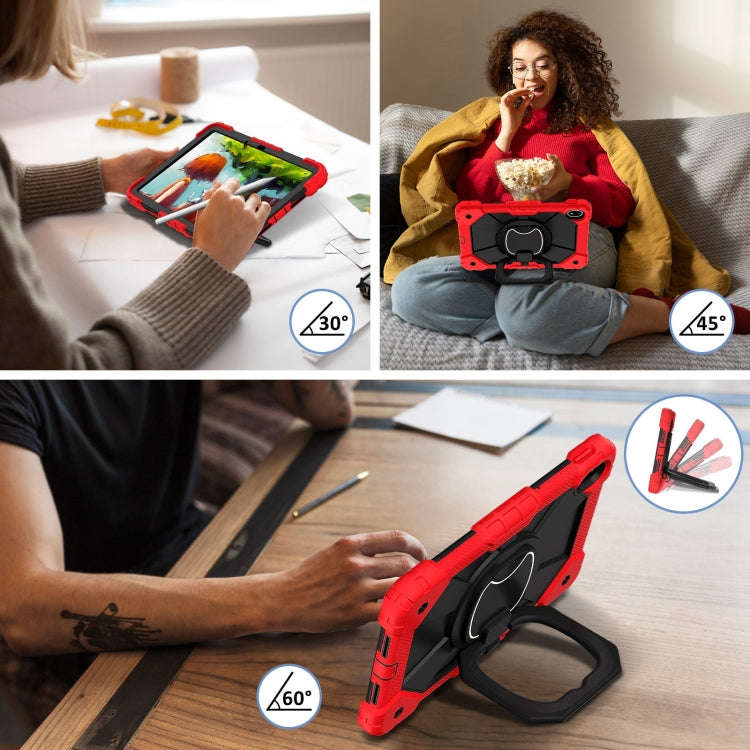 For Huawei Matepad SE 11 2024 Contrast Color Robot Silicone Hybrid PC Tablet Case(Red Black)