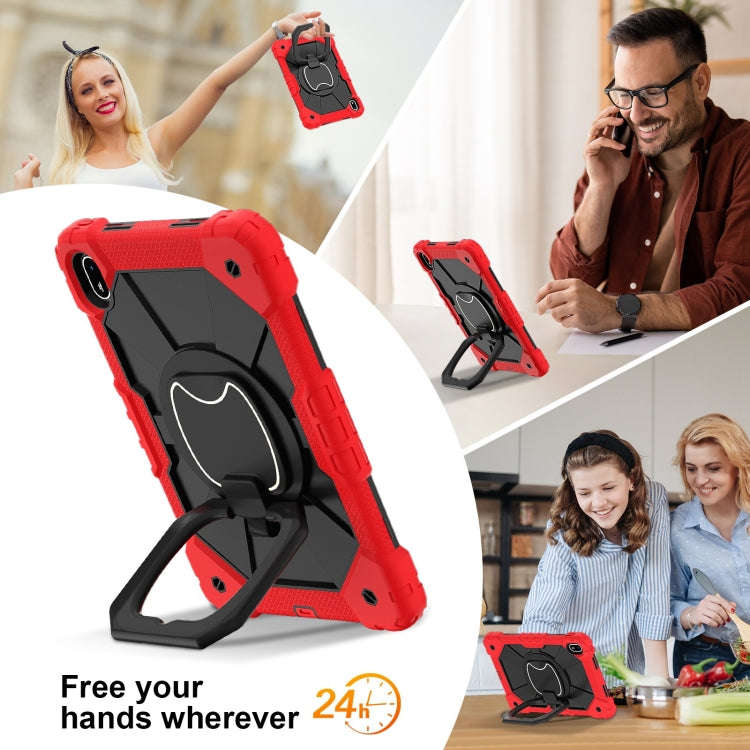 For Huawei Matepad SE 11 2024 Contrast Color Robot Silicone Hybrid PC Tablet Case(Red Black)