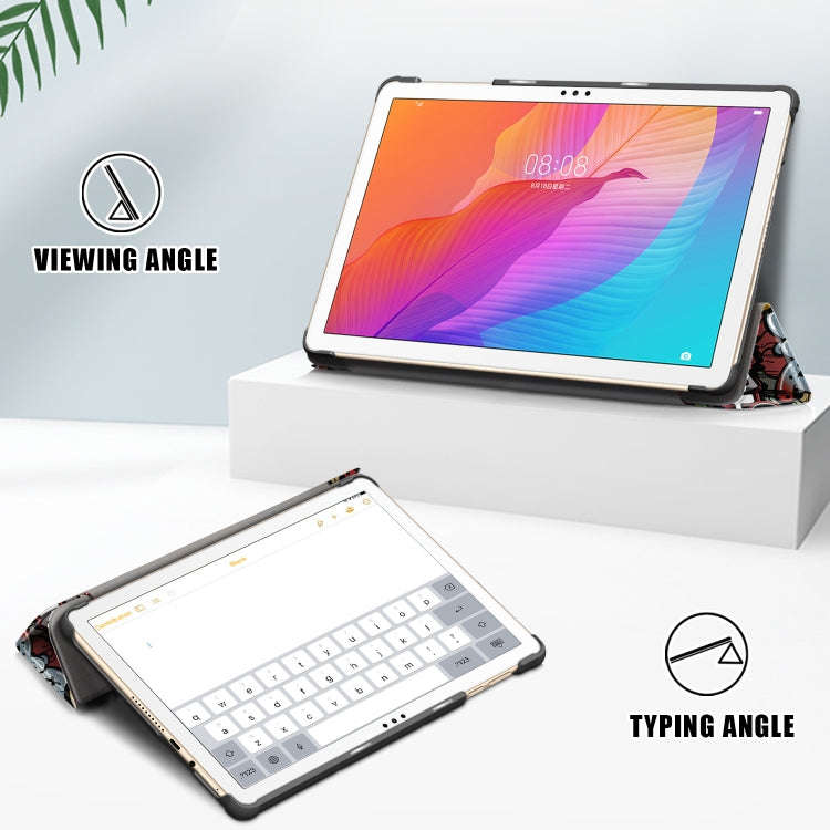 For Huawei Enjoy Tablet 2 10.1 inch / Honor Pad 6 10.1 inch Colored Drawing Pattern Horizontal Fl...