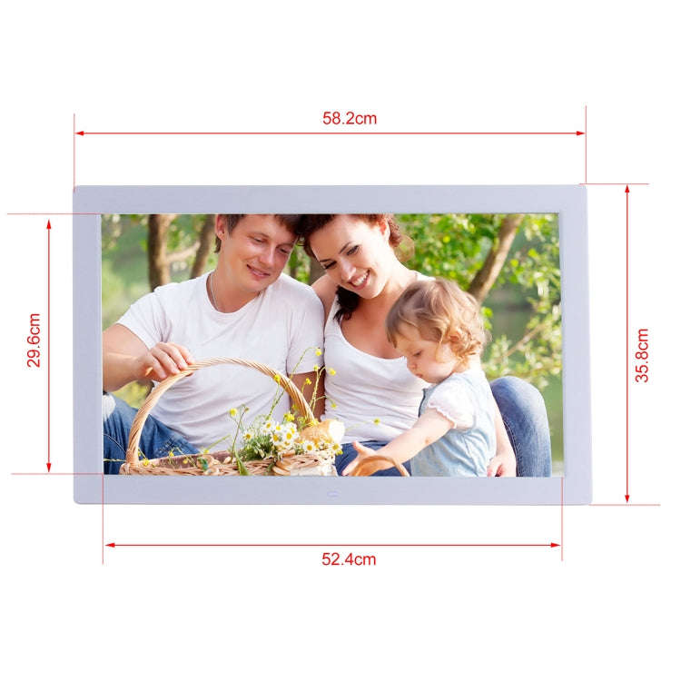 23.6 inch LED Screen Digital Photo Frame, Plug Type:US Plug(White)
