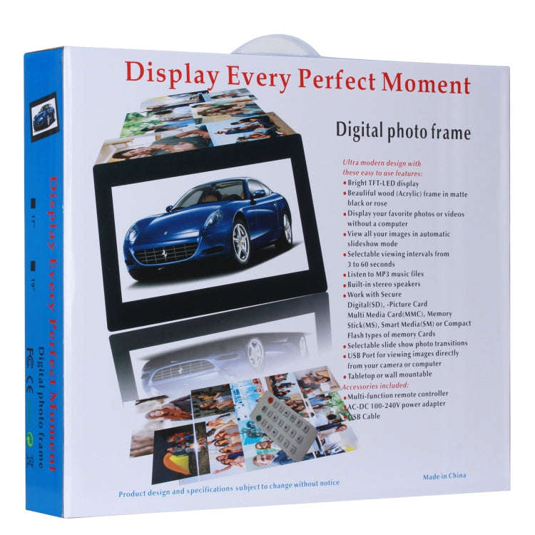 23.6 inch LED Screen Digital Photo Frame, Plug Type:EU Plug(Black)