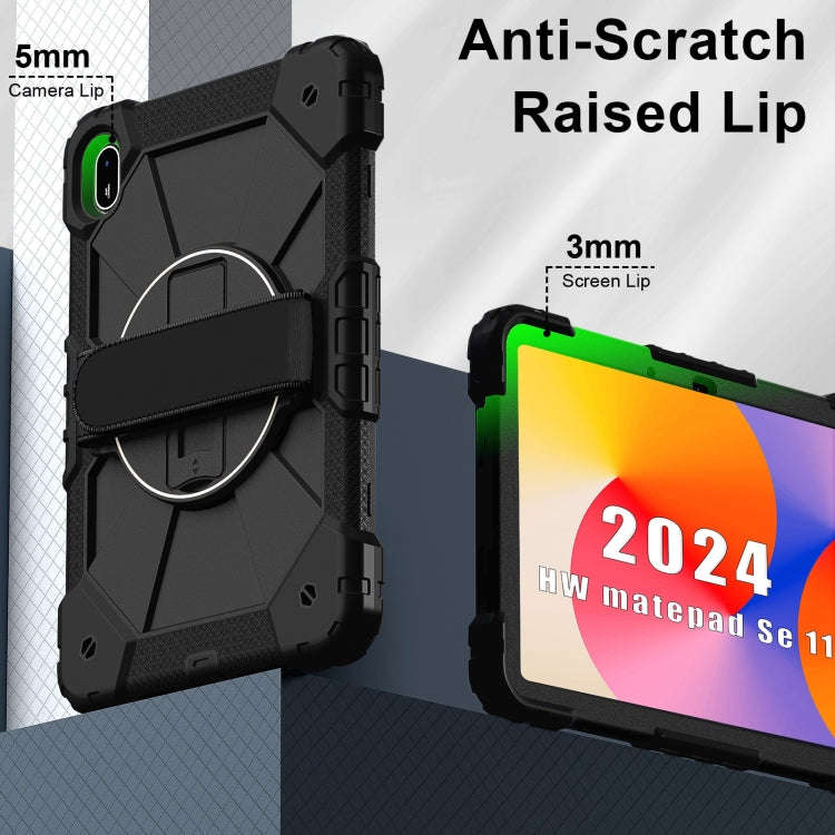 For Huawei MatePad SE 11 2024 Contrast Color Robot Silicone Hybrid PC Tablet Case(Black)