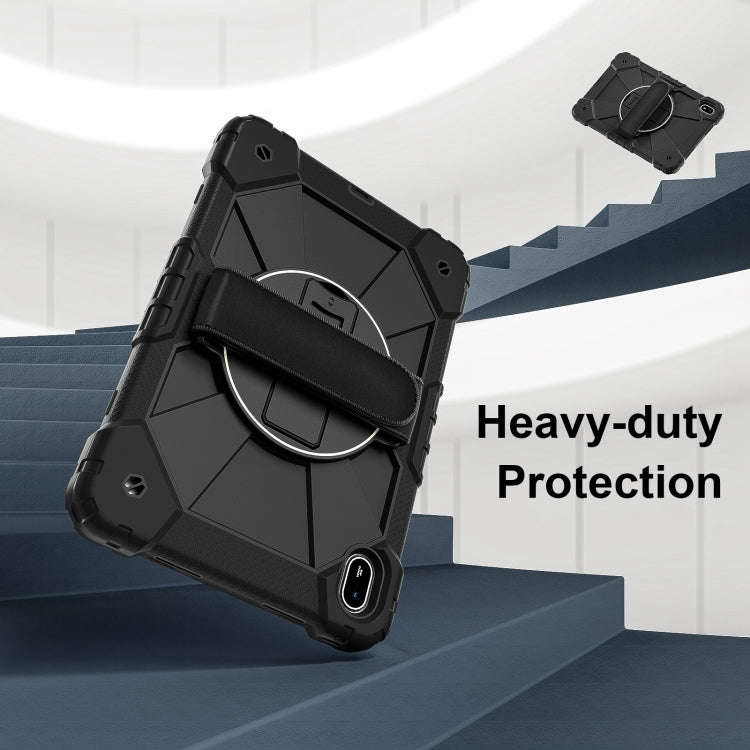 For Huawei MatePad SE 11 2024 Contrast Color Robot Silicone Hybrid PC Tablet Case(Black)