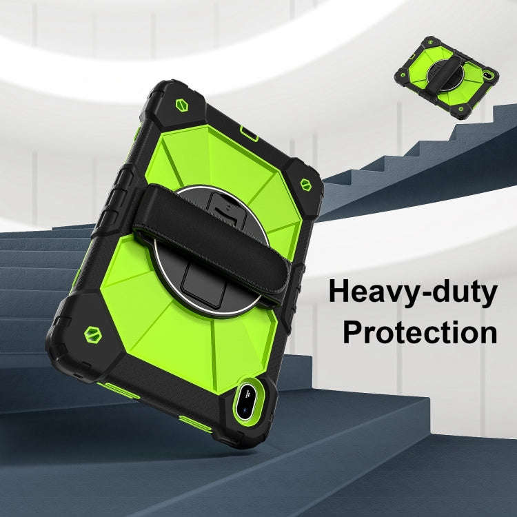For Huawei MatePad SE 11 2024 Contrast Color Robot Silicone Hybrid PC Tablet Case(Black Yellow Gr...