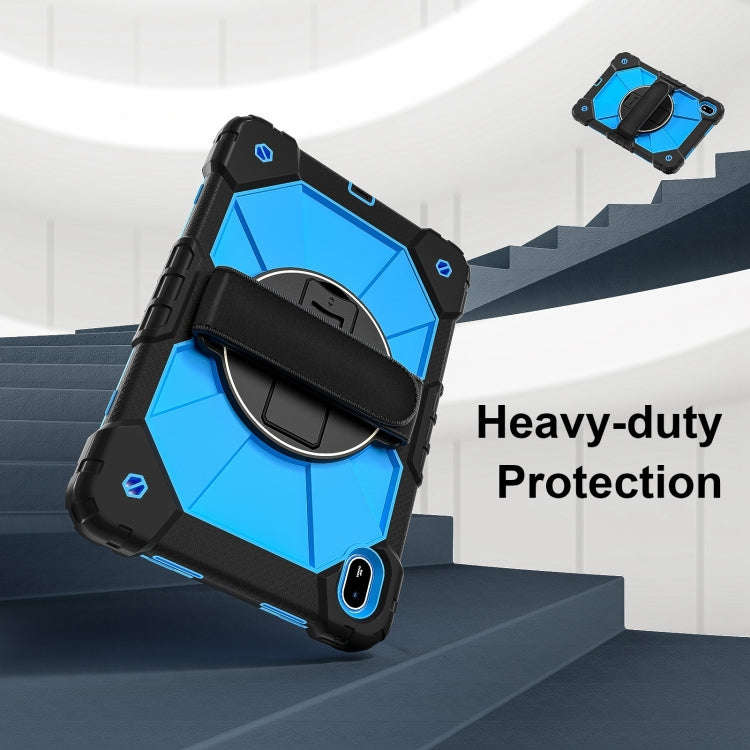 For Huawei MatePad SE 11 2024 Contrast Color Robot Silicone Hybrid PC Tablet Case(Black Blue)