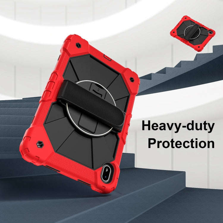 For Huawei MatePad SE 11 2024 Contrast Color Robot Silicone Hybrid PC Tablet Case(Red Black)