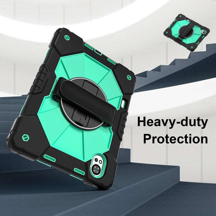 For Huawei MatePad Air 12 2024 Contrast Color Robot Silicone Hybrid PC Tablet Case(Black Mint Green)