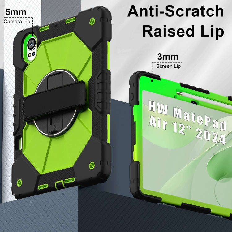 For Huawei MatePad Air 12 2024 Contrast Color Robot Silicone Hybrid PC Tablet Case(Black Yellow G...