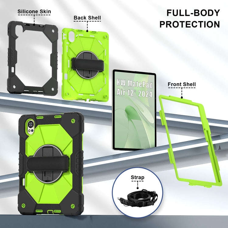 For Huawei MatePad Air 12 2024 Contrast Color Robot Silicone Hybrid PC Tablet Case(Black Yellow G...
