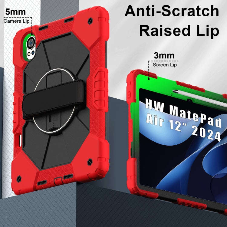 For Huawei MatePad Air 12 2024 Contrast Color Robot Silicone Hybrid PC Tablet Case(Red Black)