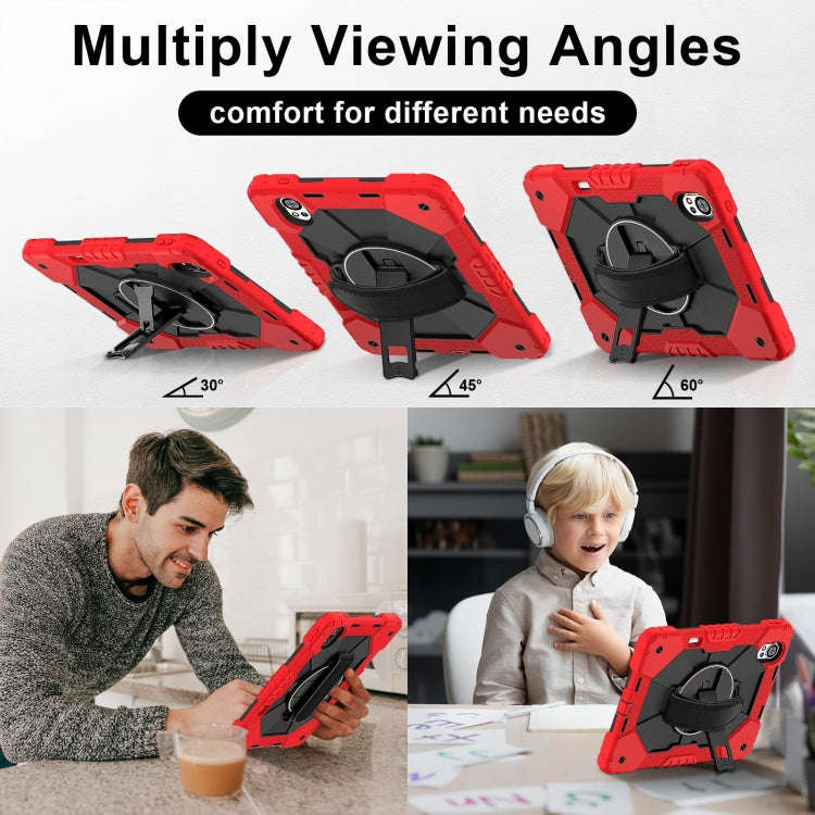 For Huawei MatePad Air 12 2024 Contrast Color Robot Silicone Hybrid PC Tablet Case(Red Black)
