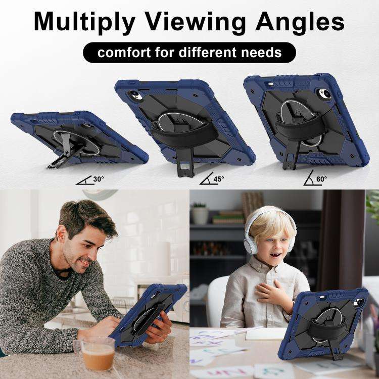 For Huawei MatePad 11.5 S Contrast Color Robot Silicone Hybrid PC Tablet Case(Navy Black)