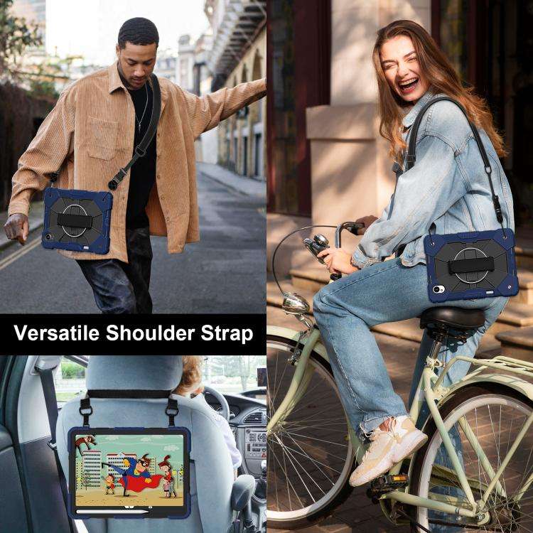 For Huawei MatePad 11.5 S Contrast Color Robot Silicone Hybrid PC Tablet Case(Navy Black)
