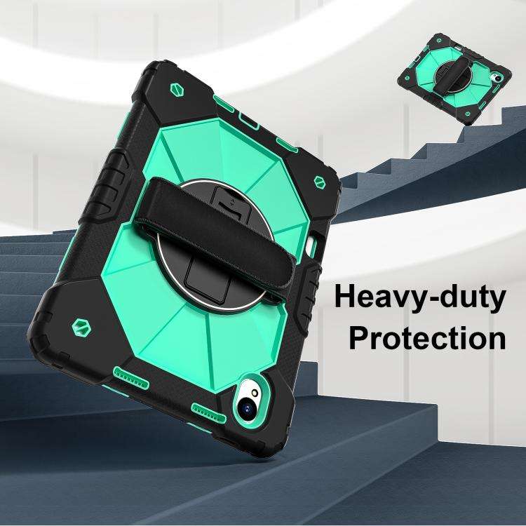 For Huawei MatePad 11.5 S Contrast Color Robot Silicone Hybrid PC Tablet Case(Black Mint Green)
