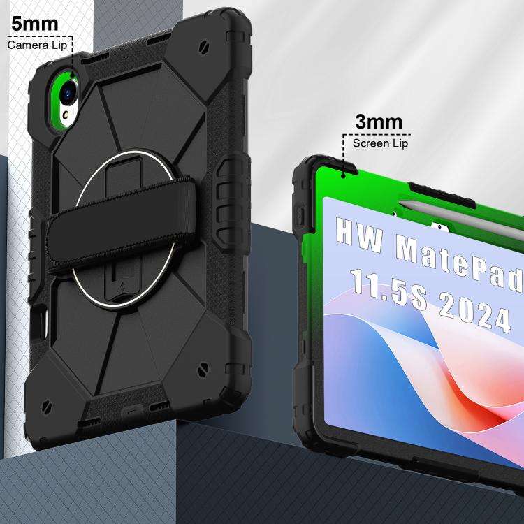 For Huawei MatePad 11.5 S Contrast Color Robot Silicone Hybrid PC Tablet Case(Black)