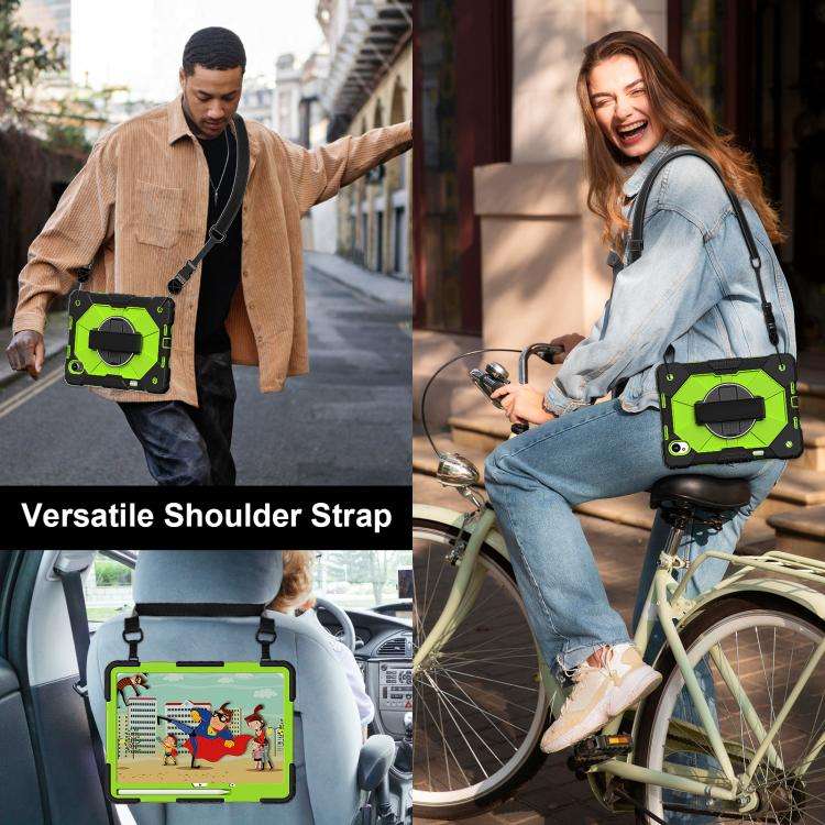 For Huawei MatePad 11.5 S Contrast Color Robot Silicone Hybrid PC Tablet Case(Black Yellow Green)