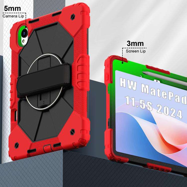 For Huawei MatePad 11.5 S Contrast Color Robot Silicone Hybrid PC Tablet Case(Red Black)